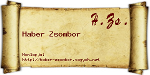 Haber Zsombor névjegykártya